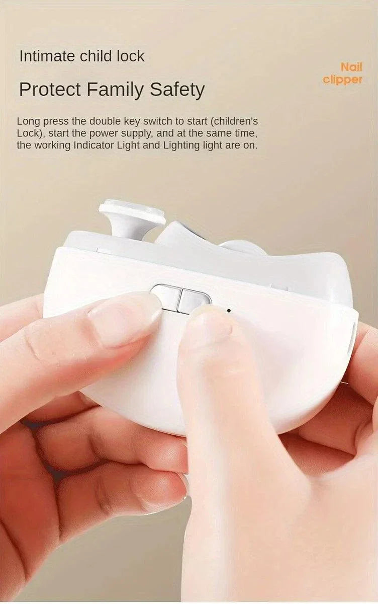Electric Nail Clipper with child safety lock for secure, effortless nail trimming
