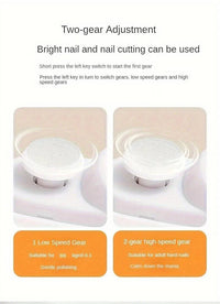 Electric nail clipper with two-speed adjustment for safe and effortless nail trimming